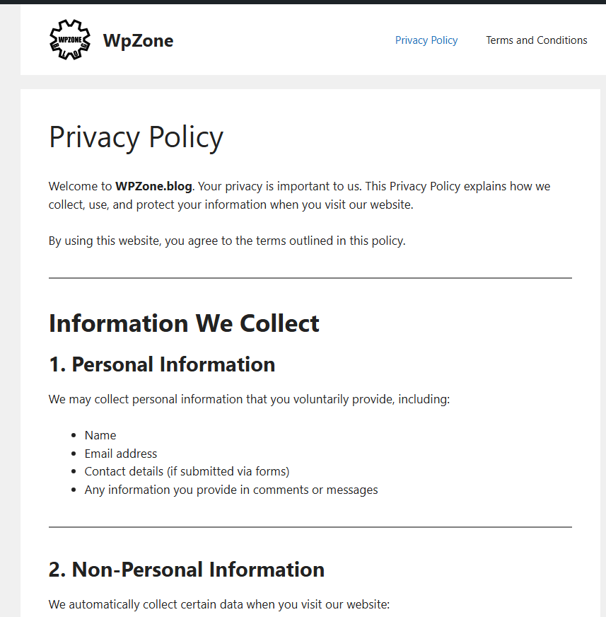 How to Create a Privacy Policy in WordPress