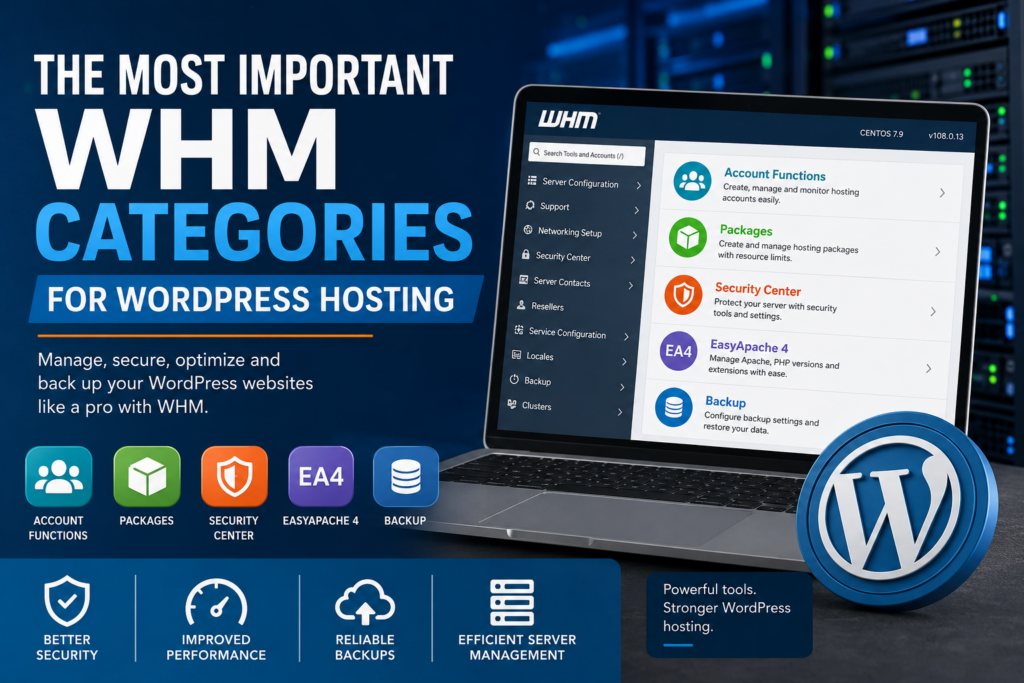 Most Important WHM Categories for WordPress Hosting