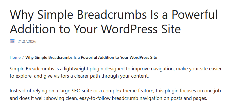 Simple Breadcrumbs Is a Powerful Addition
