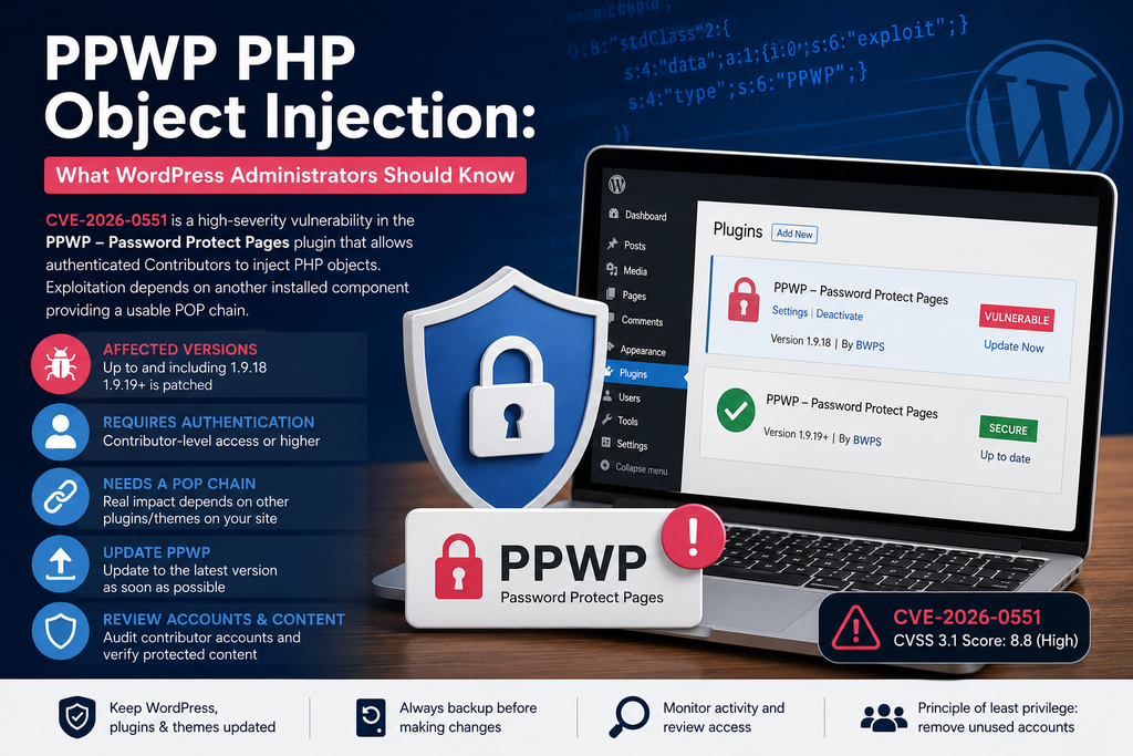 PPWP WordPress Security Vulnerability Alert