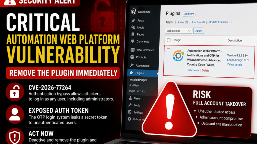Automation Web Platform vulnerability