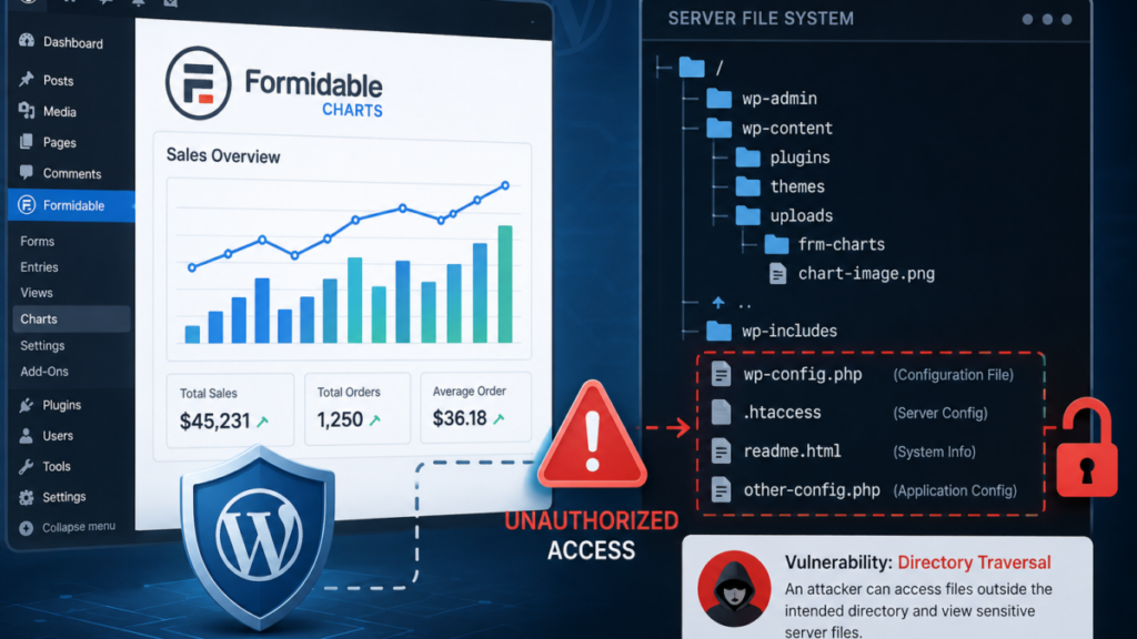 Formidable Charts vulnerability exposing sensitive WordPress server files.