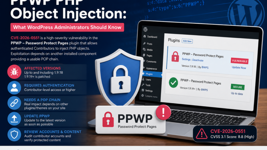 PPWP WordPress Security Vulnerability Alert