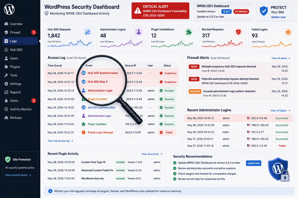 WordPress Security Dashboard Overview