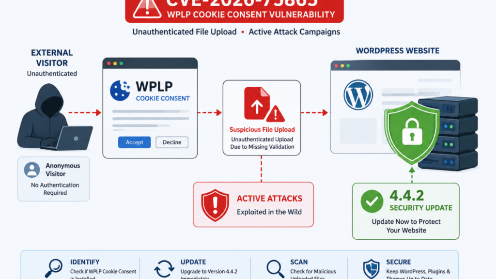 Critical WPLP Cookie Consent vulnerability CVE-2026-75865 affecting WordPress websites