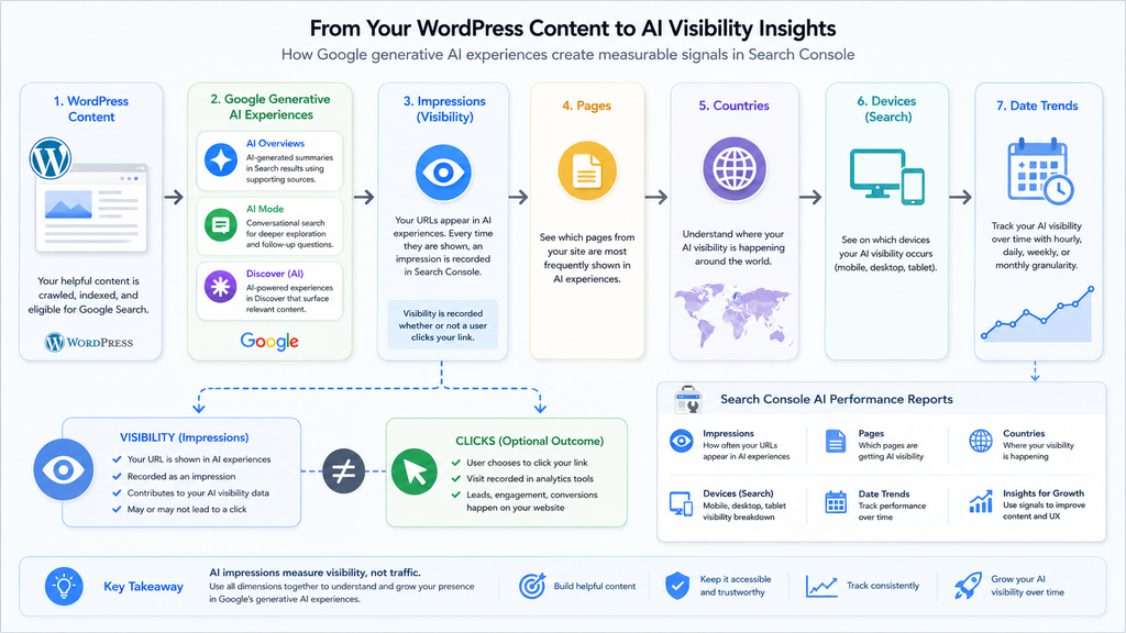 Understanding AI impressions and page visibility in Google Search Console for WordPress websites