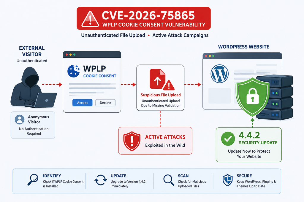 Critical WPLP Cookie Consent vulnerability CVE-2026-75865 affecting WordPress websites