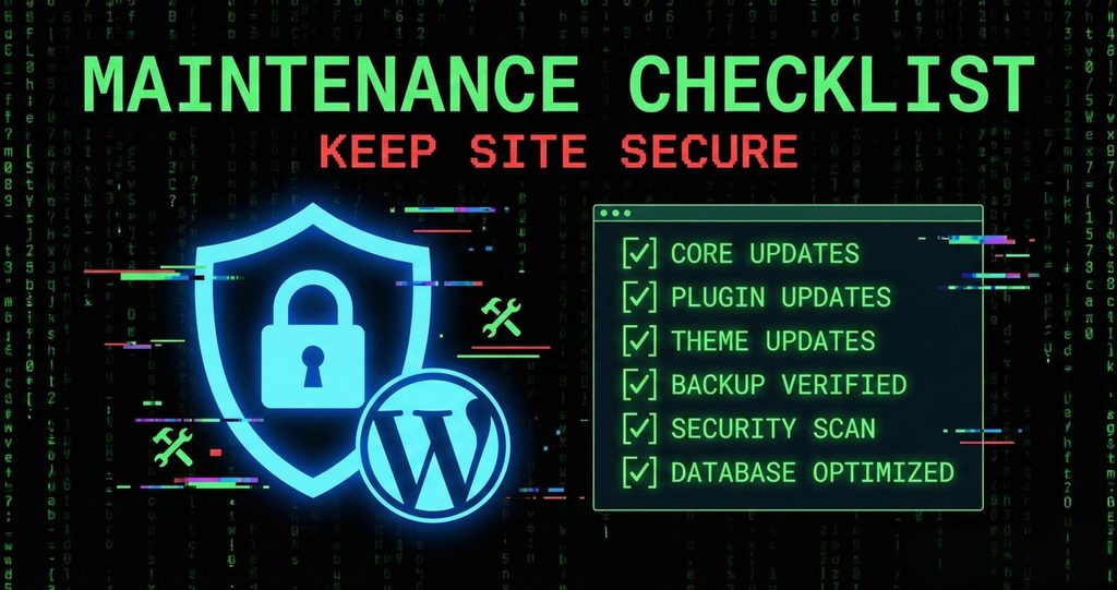 WordPress MU-plugin maintenance checklist covering backups, staging, PHP scanning, and verification.